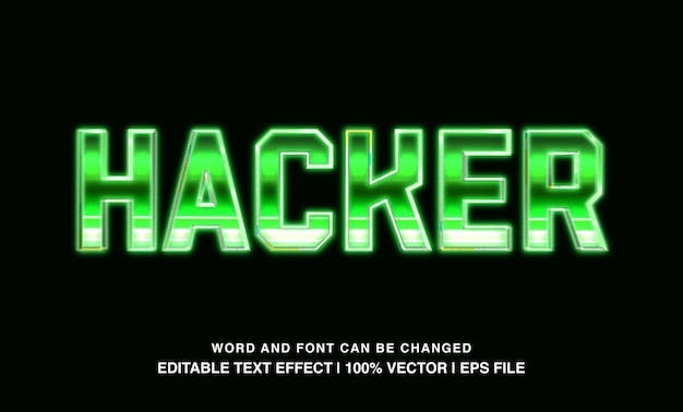 Une police de caractères futuriste en néon vert modifiable par hacker