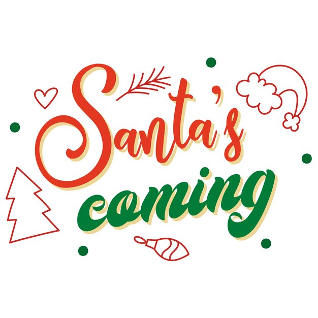 Une police colorée qui dit Santa Coming