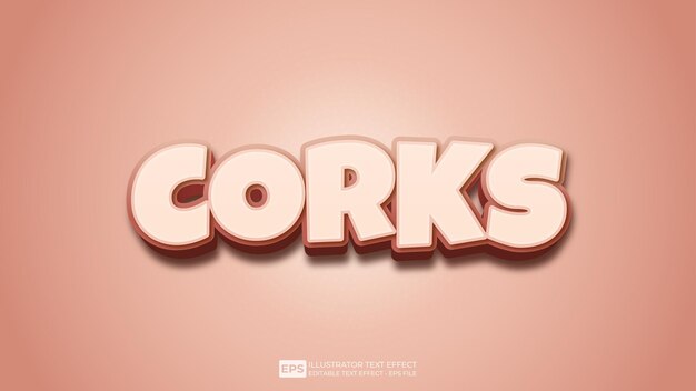 Police d'effet de texte modifiable Corks 3D