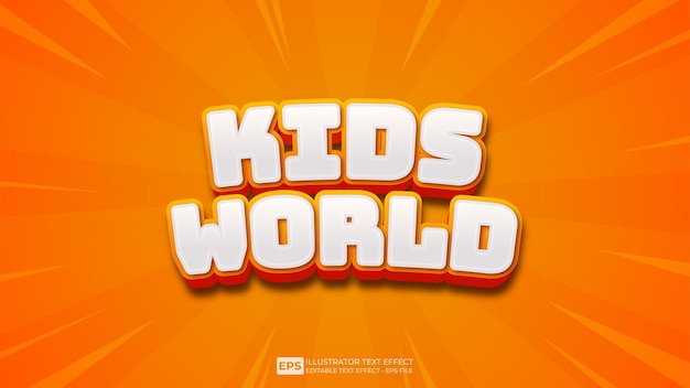 Police D'effet De Texte Modifiable Kids World 3d