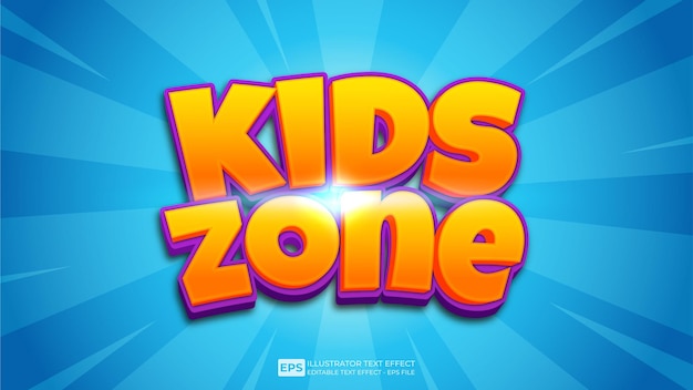 Police d'effet de texte modifiable Kids Zone