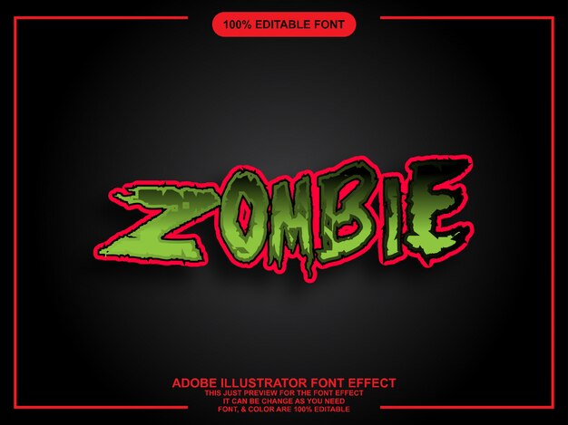 Police Modifiable Facile De Style Graphique Gras Zombie