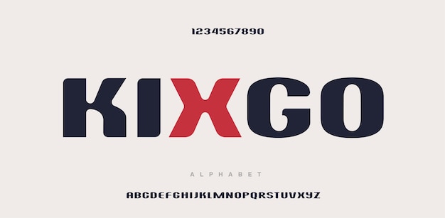 Vecteur police et nombre de lettres de l'alphabet moderne