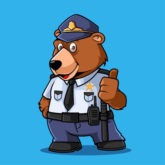 Vecteur police de vecteur ours dessin animé mignon
