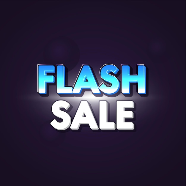 Vecteur police de vente flash 3d sur fond violet. affiche publicitaire ou conception de modèle.
