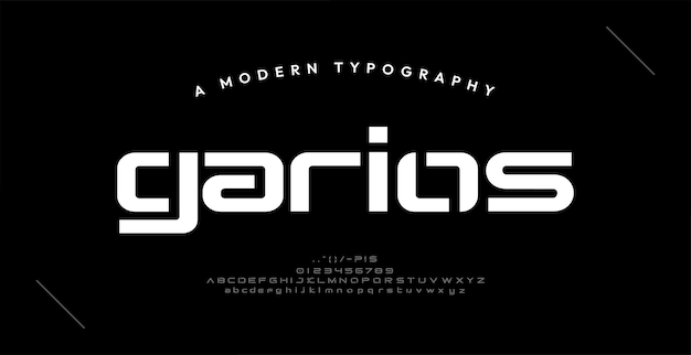 Polices abstraites de l'alphabet urbain moderne. Typographie sport, simple, technologie, mode, numérique, future police de logo créative. illustration vectorielle