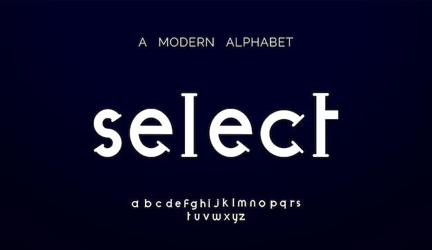 Polices d'alphabet abstrait moderne.