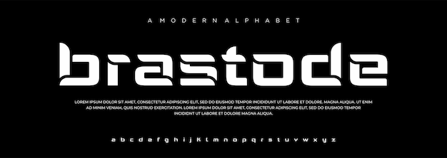 Polices de l'alphabet moderne sport abstrait sport jeu numérique musique future police créative