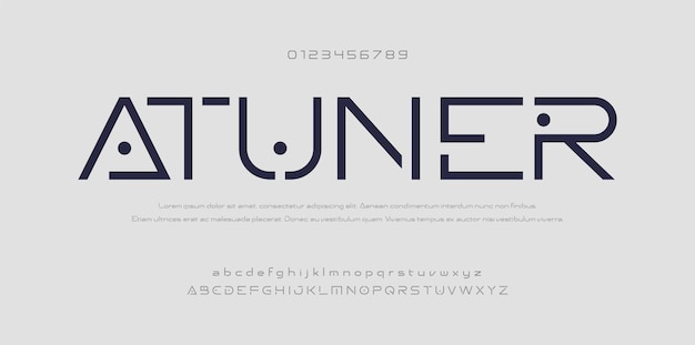 Des polices d'alphabet modernes minimales abstraites