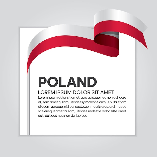 Pologne Ruban Drapeau Vector Illustration Sur Fond Blanc