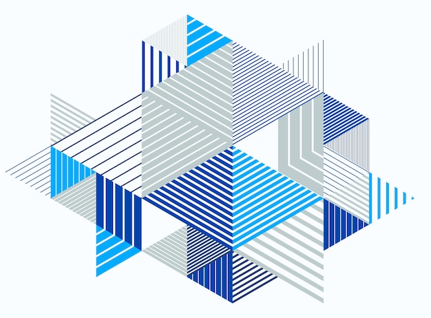 Polygonal bas poly vecteur design abstrait arrière-plan de style rétro artistique pour publicités ou impressions couverture ou affiche bannière ou carte éléments 3D linéaires triangles et cubes