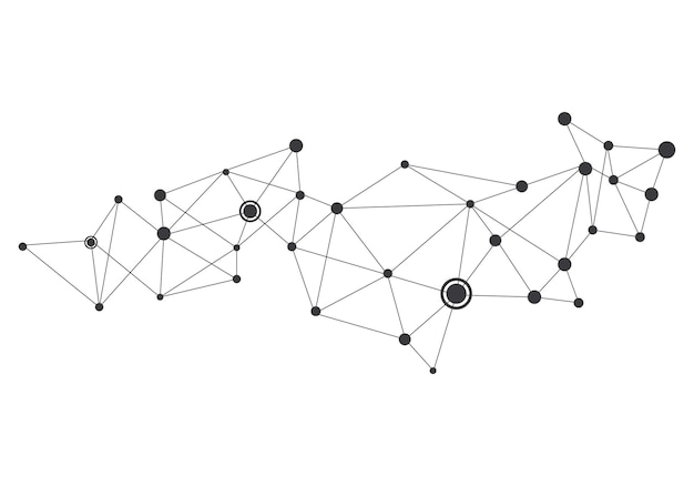 Polygonale Avec Points Et Lignes De Connexion