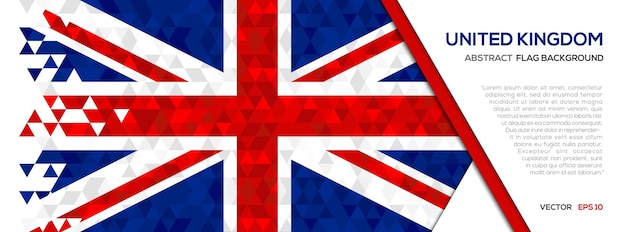 Vecteur polygone abstrait forme géométrique fond royaume-uni drapeau