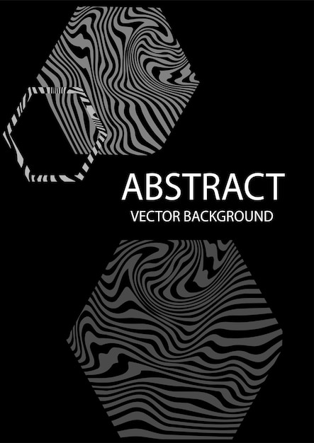 Polygones Abstraits De Couverture Noir Et Blanc Avec Des Lignes Courbes à L'intérieur D'une Créativité Et D'un Art Minimalistes