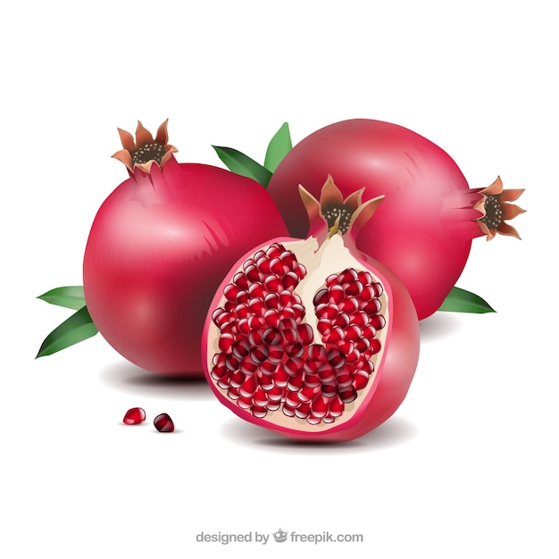 Pomegranate Délicieux En Style Réaliste