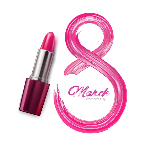 Pommade de rouge à lèvres pour la journée internationale des femmes du 8 mars