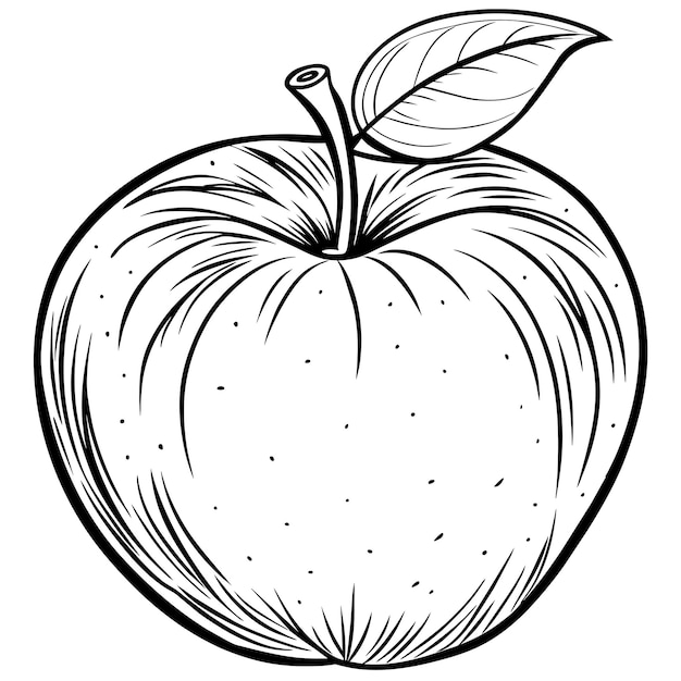 une pomme avec un dessin d'un fruit dessus