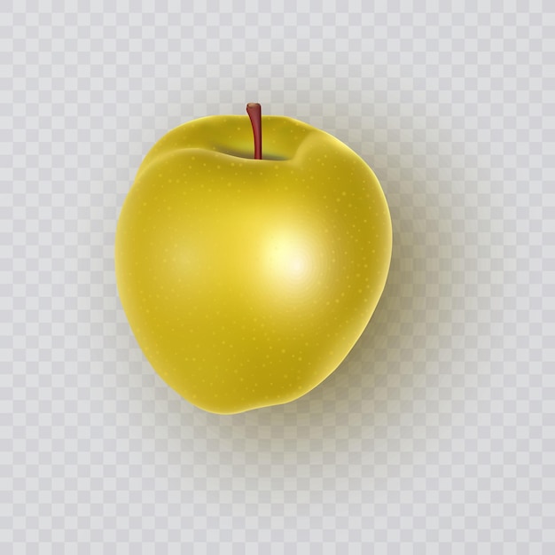 Vecteur pomme jaune sur fond transparent illustration vectorielle