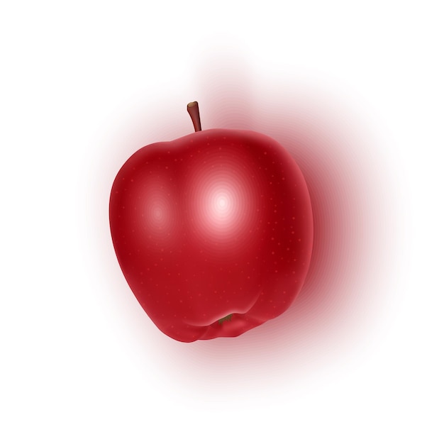 Pomme rouge réaliste sur fond blanc Pomme mûre en format vectoriel