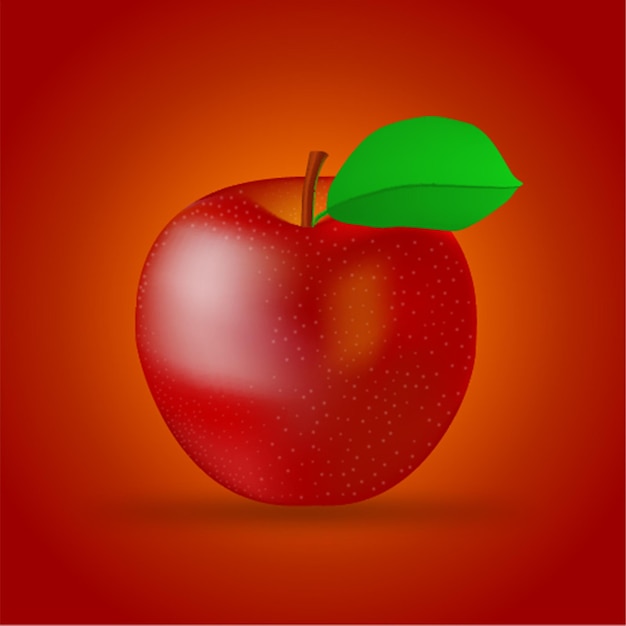 Pomme Rouge De Vecteur