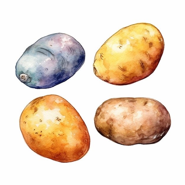 Vecteur pomme de terre aquarelle clipart vectoriel 2023 pomme de terre aquarelle