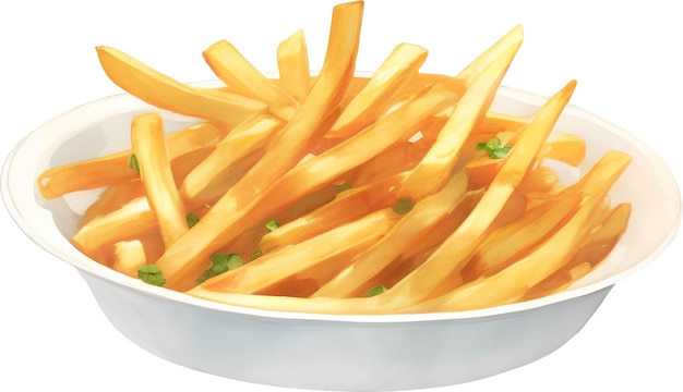 Pommes de terre frites sur plaque Illustration vectorielle détaillée dessinée à la main isolée