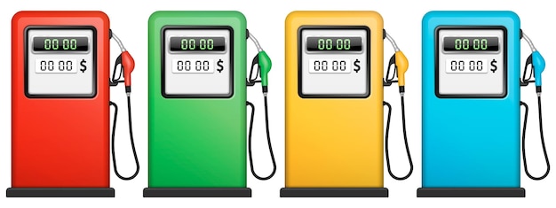 Pompe de station-service avec buse de carburant de pompe à essence Illustration vectorielle