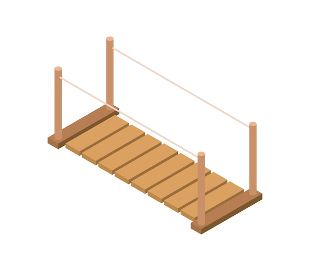 Vecteur pont en bois isométrique