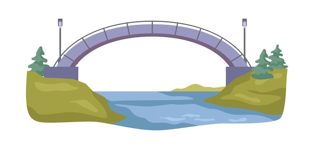 Vecteur pont fluvial avec espace pour navires