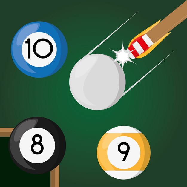 Vecteur pool billard hobby jouer à un jeu