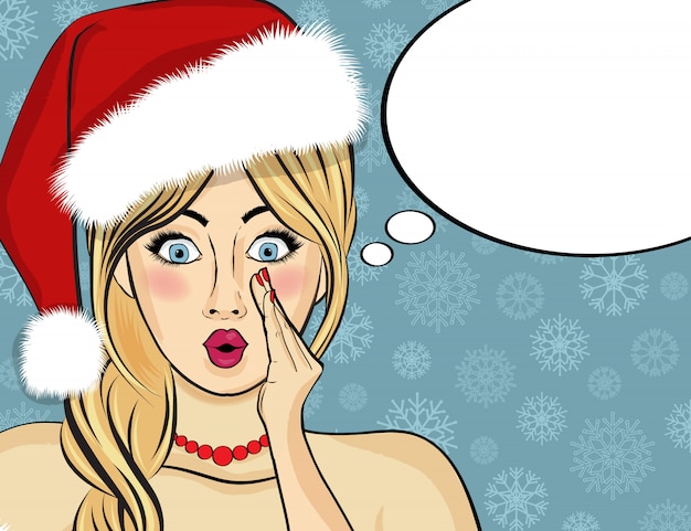 Vecteur pop art santa fille