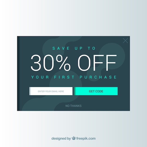 Pop up promotionnel moderne avec un design plat