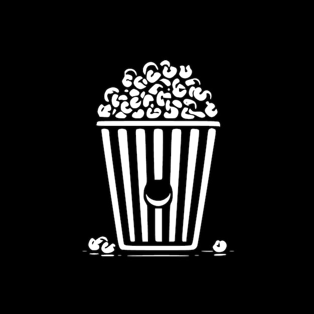 Vecteur popcorn minimaliste et plat logo illustration vectorielle