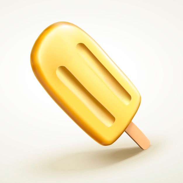 Popsicle jaune isolé, saveur d'ananas ou de banane pour les utilisations