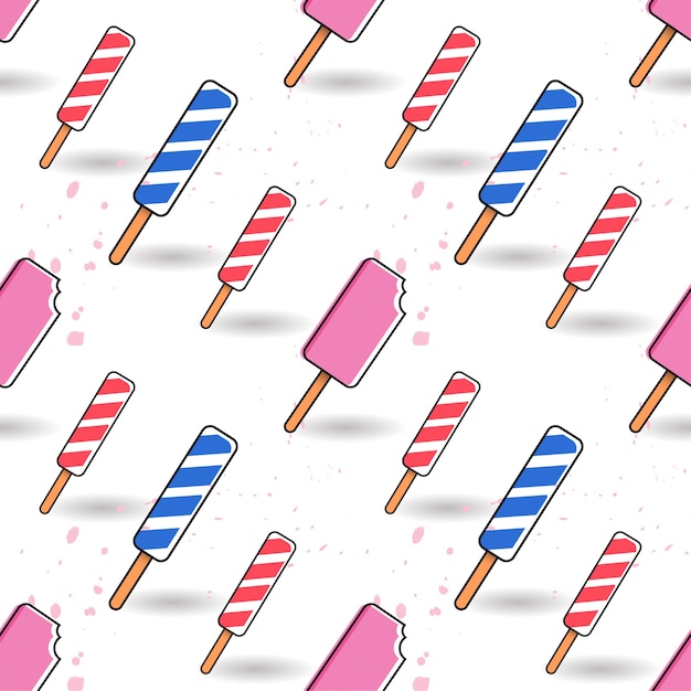 Popsicle Seamless Design Sur Fond Blanc