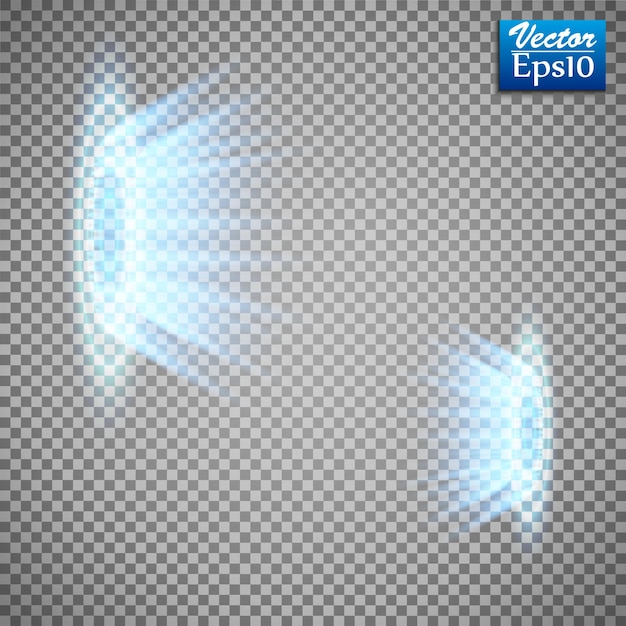 Portail fantastique magique Téléportation futuriste Effet de lumière Bougies bleues rayons d'une scène de nuit avec des étincelles sur un fond transparent Effet de lumière vide du podium Disco club dancefloor
