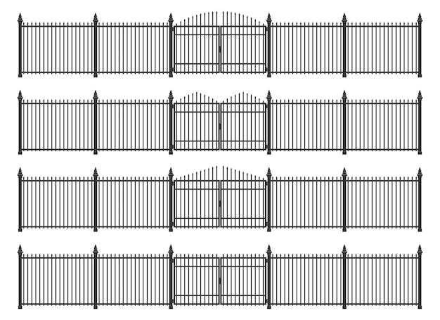 Vecteur porte et clôture en acier