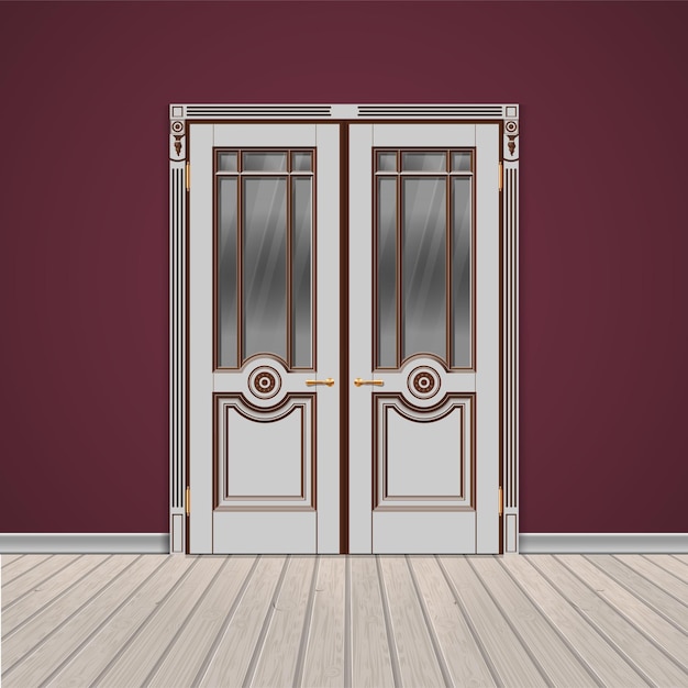 porte d'entrée double blanche