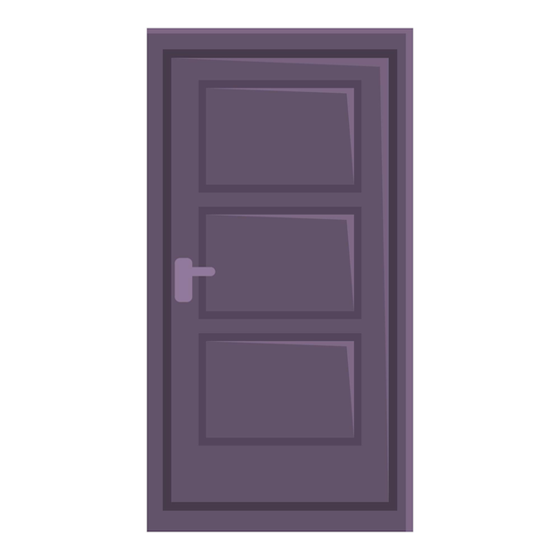Porte icône dessin animé vecteur devant maison maison bois