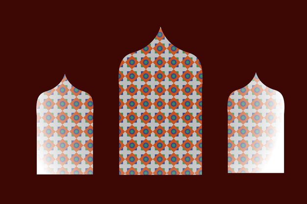 Porte De La Mosquée Islamique Avec Des Formes Colorées En Arrière-plan