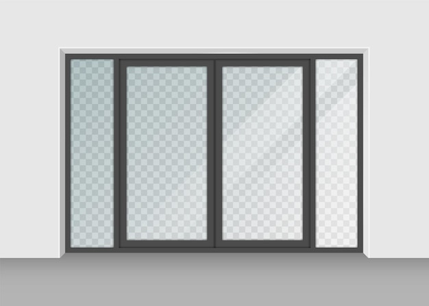 Porte avec verre transparent isolé sur fond Illustration vectorielle