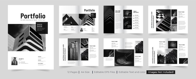 Portefeuille d'architecture conception de portefeuille intérieur conception de modèle de portefeuille