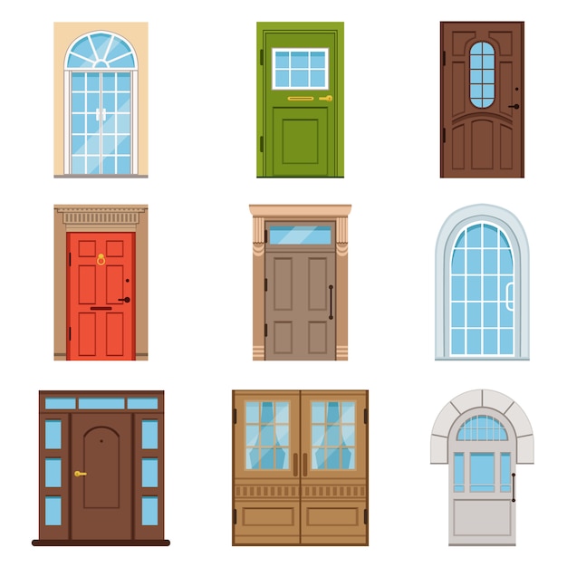 Portes d'entrée colorées.