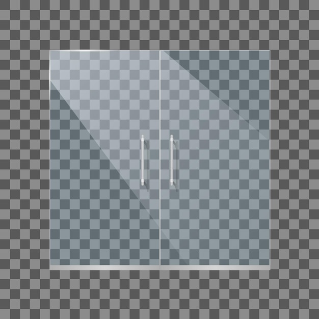Vecteur portes en verre isolées