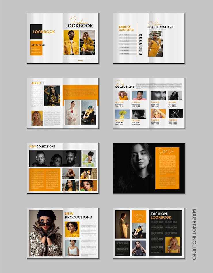 Vecteur portfolio de photos de mode ou modèle de brochure de 16 pages