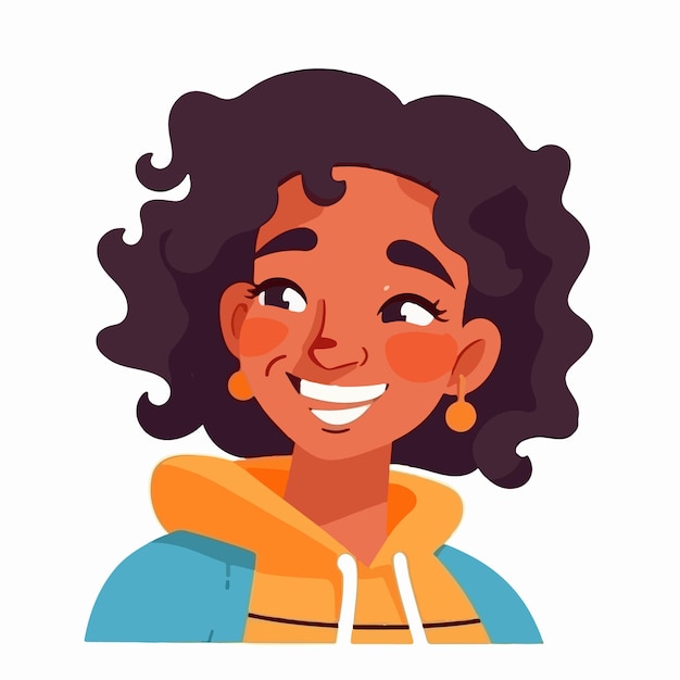 a Portrait et avatar de fille Rire et joie sourire et calme Diversité de personnages