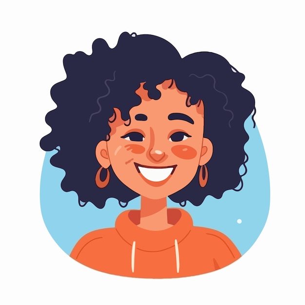 a Portrait et avatar de fille Rire et joie sourire et calme Diversité de personnages