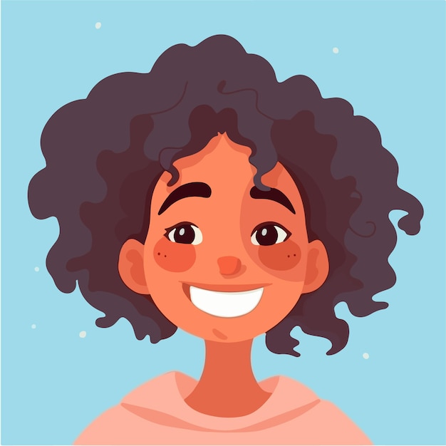 a Portrait et avatar de fille Rire et joie sourire et calme Diversité de personnages
