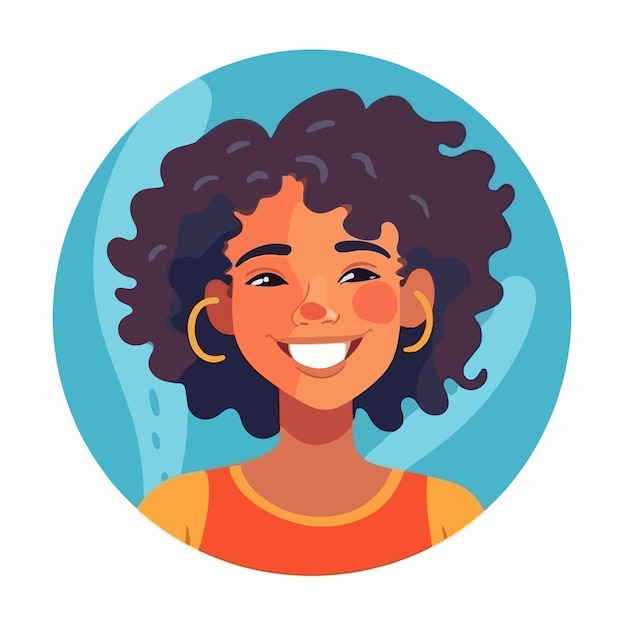 a Portrait et avatar de fille Rire et joie sourire et calme Diversité de personnages