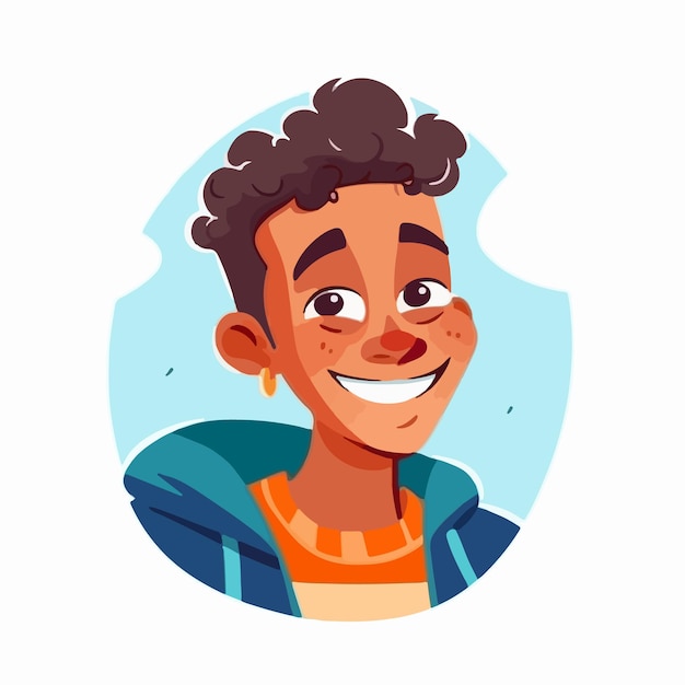 a Portrait et avatar d'un homme Rire et joie sourire et calme Diversité de personnages